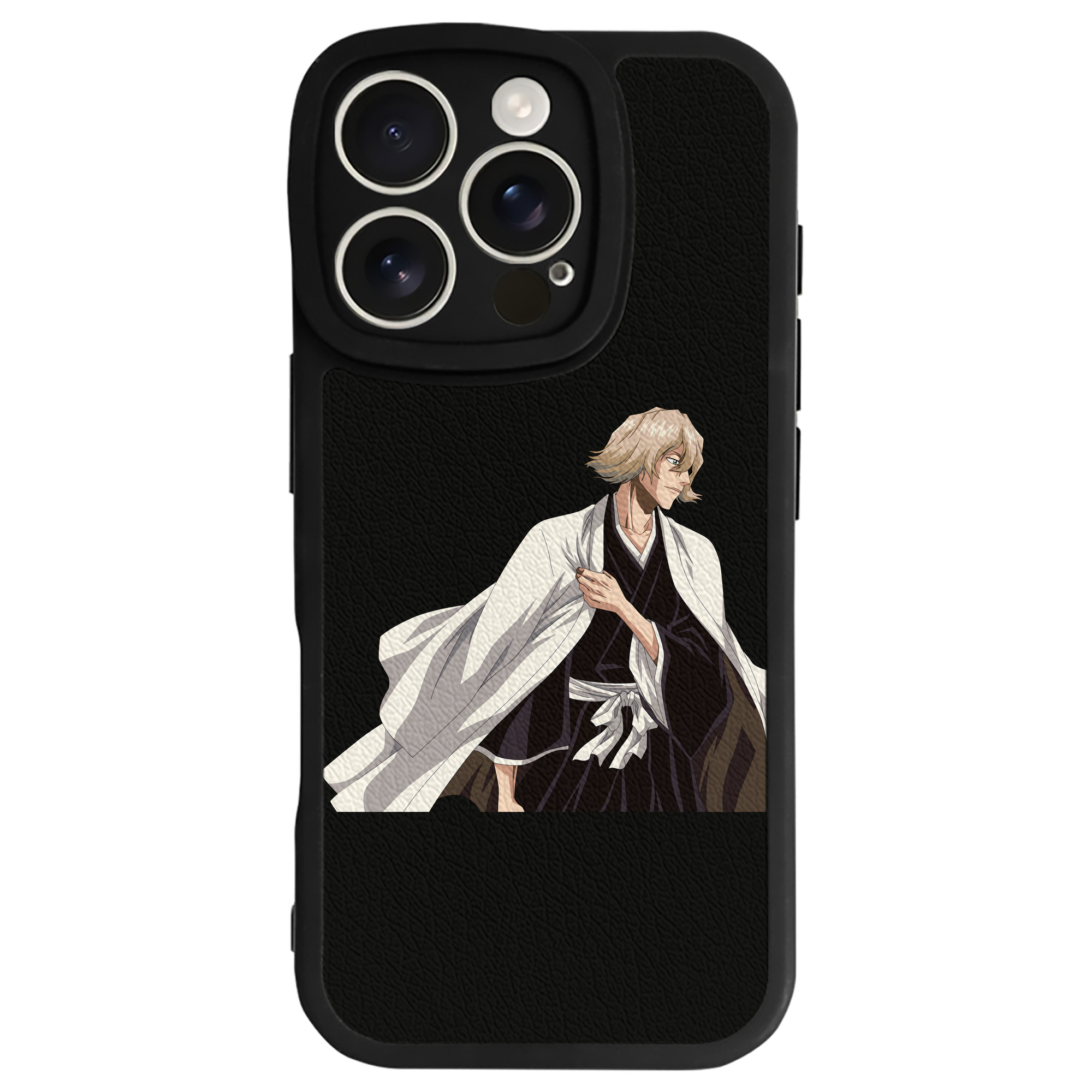 （画像用） "ブリーチ 浦原 喜助（うらはら きすけ） BLEACH Urahara Kisuke " 【iPhone 16シリーズ対応】シリコンスマホケース（レザー調） 材質：シリコン